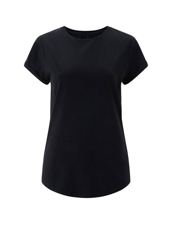 Zwart t-shirt – omgeslagen mouwtje from Common & Sense