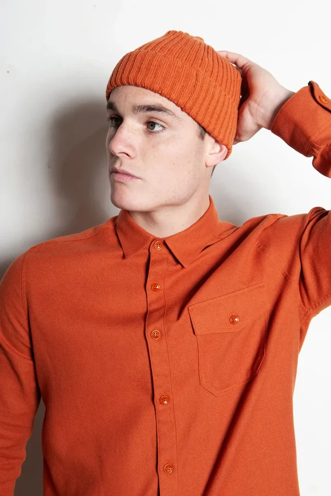 Duurzaam overhemd Hinas | burned orange from common|era sustainable fashion