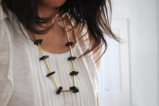 ETHNO brass and slate necklace. van Cool and Conscious