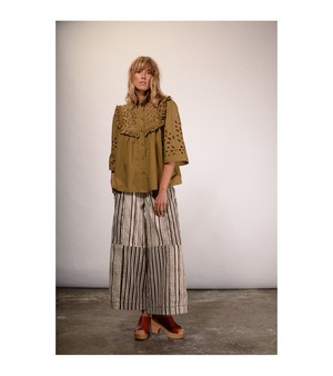 Birdy English Broderie Blouse Khaki from Cool and Conscious