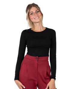 Black "Matri" T-shirt in eucalyptus fiber via CORA happywear