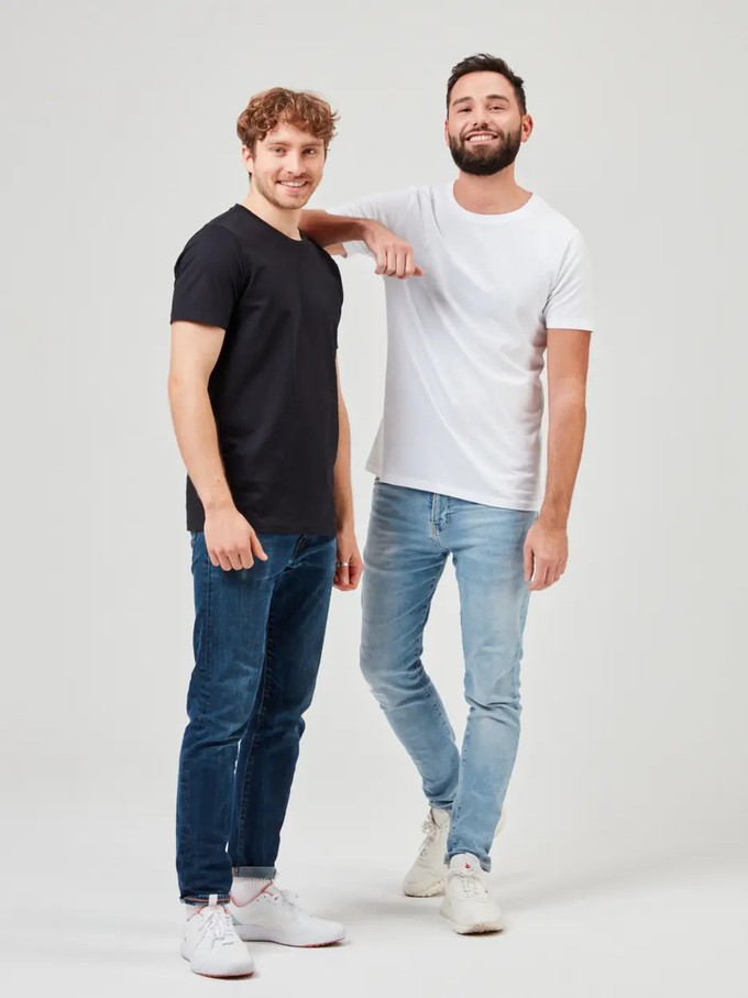 Double pack T-Shirt out of Organic Cotton - Brilliant White & Black from COREBASE