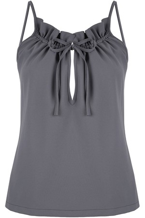 Ruffle Top in Slate Size from Cucumber Clothing