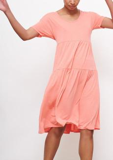Tiered Dress in Coral via Cucumber Clothing
