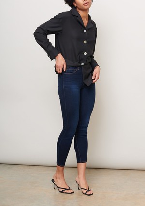 Shell Button PJ Top in Black from Cucumber Clothing
