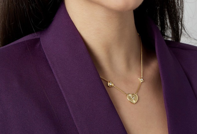 Heart charm necklace goud from Dancing Moon