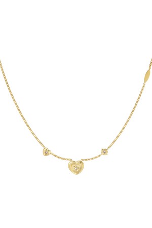 Heart charm necklace goud from Dancing Moon