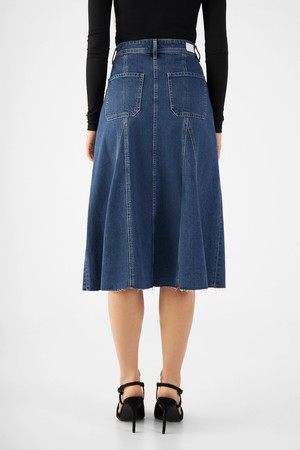 SOL Skirt Minimal Stretch - Midi - Vintage Blue from DAWN Denim