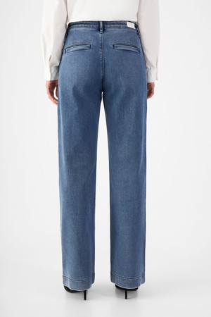 GLOW Flared Soft Tencel - Denim Chino - Medium Blue from DAWN Denim