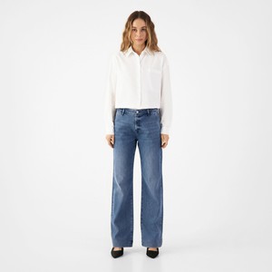 GLOW Flared Soft Tencel - Denim Chino - Medium Blue from DAWN Denim