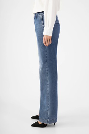 GLOW Flared Soft Tencel - Denim Chino - Medium Blue from DAWN Denim