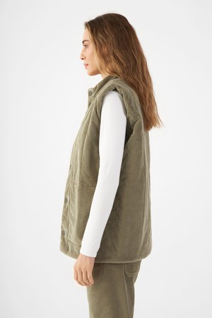 KASHEW Vest Corduroy - Padded - Sage Green - Womenswear from DAWN Denim
