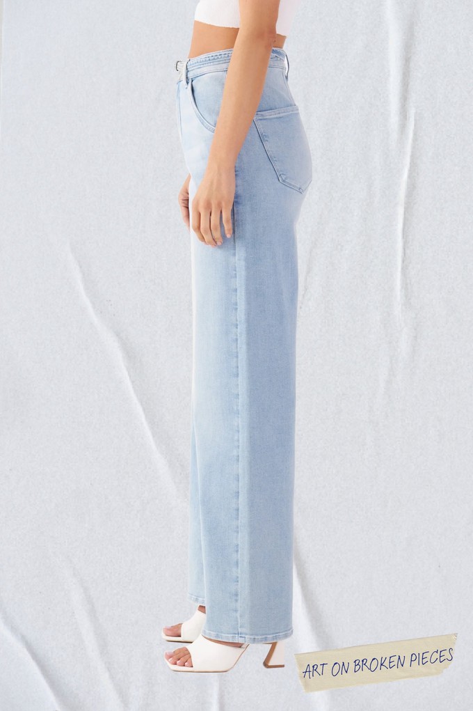 BLINK High Waist Wide - Light Blue - Art on Broken Pieces from DAWN Denim