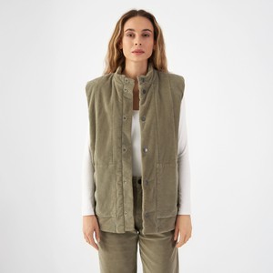 KASHEW Vest Corduroy - Padded - Sage Green - Womenswear from DAWN Denim