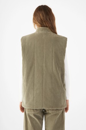 KASHEW Vest Corduroy - Padded - Sage Green - Womenswear from DAWN Denim