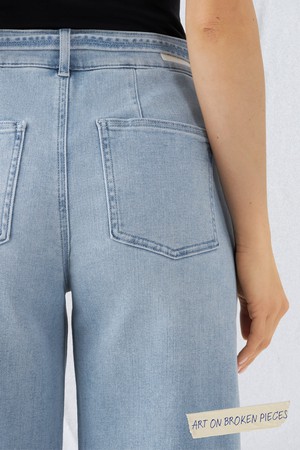 BLINK High Waist Culotte Jeans - Light Blue - Art on Broken Pieces from DAWN Denim