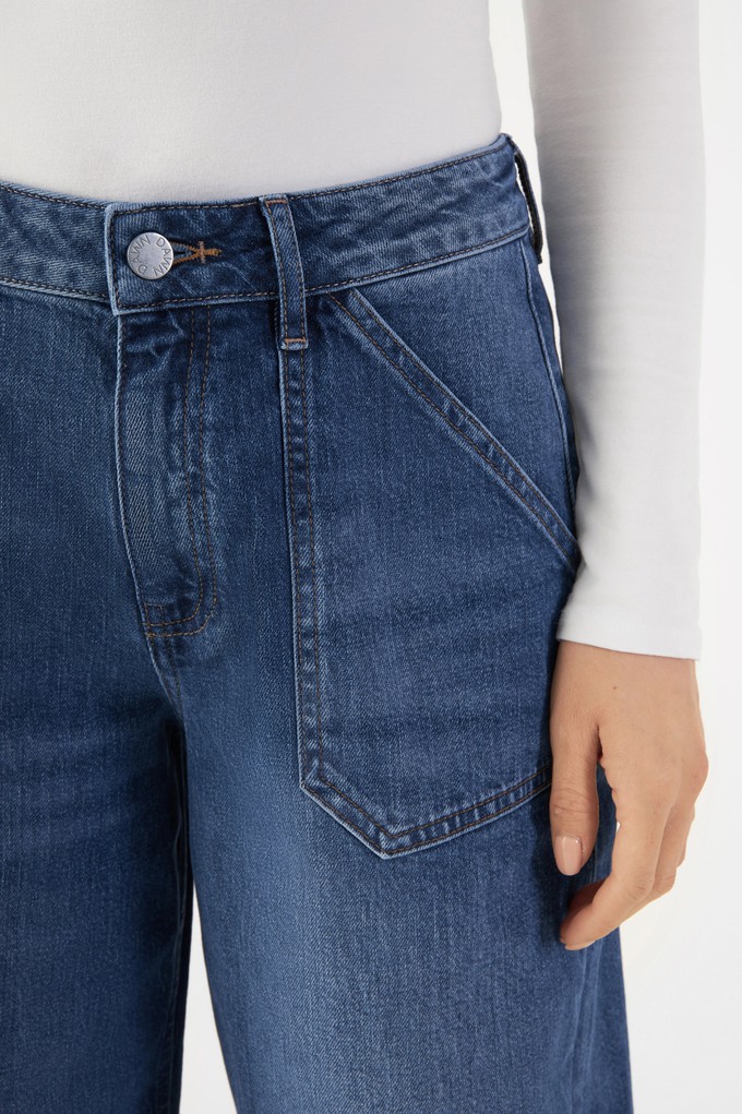 SUNNY Wide Leg Minimal Stretch - Worker - Medium Blue from DAWN Denim