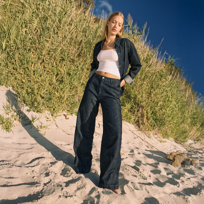 TOMORROW Wide Lightweight Hemp - Chino - Raw Blue from DAWN Denim