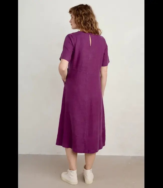 SEASALT CORNWALL •• Grass Wave Linen Midi Dress | Cassis from De Groene Knoop