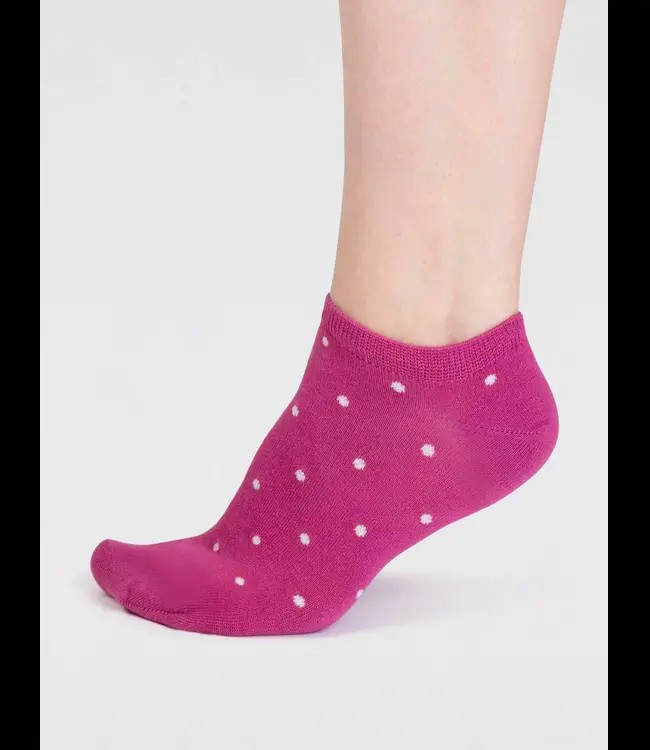 THOUGHT  •• Dottie Spotty Trainer Socks | Raspberry Pink from De Groene Knoop