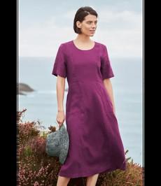 SEASALT CORNWALL •• Grass Wave Linen Midi Dress | Cassis via De Groene Knoop