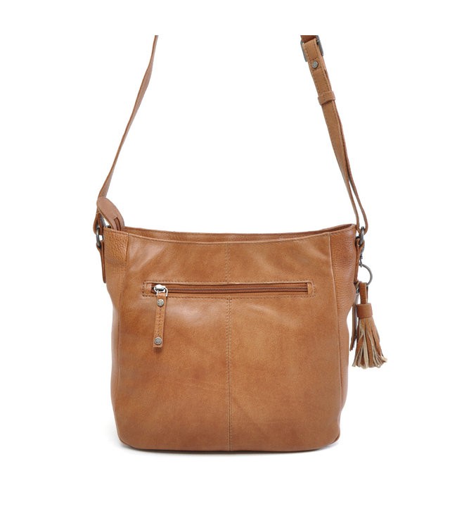 Berba Leren dames cross-shoulder tas Scotch | 375-054 • cognac from De Groene Knoop