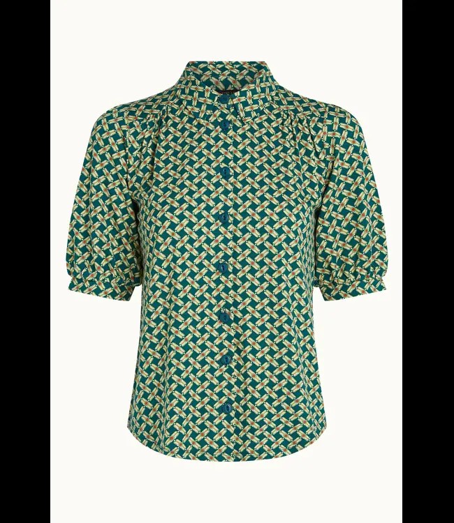 KING LOUIE •• Carina Blouse Scala | Kayaking Green from De Groene Knoop