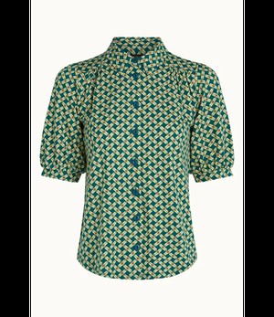 KING LOUIE •• Carina Blouse Scala | Kayaking Green from De Groene Knoop