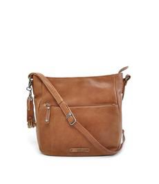 Berba Leren dames cross-shoulder tas Scotch | 375-054 • cognac via De Groene Knoop