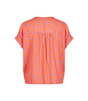 ZILCH •• Blouse Wide | Parrot Coral from De Groene Knoop