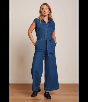 KING LOUIE •• Amy Jumpsuit Chambray | Denim Blue from De Groene Knoop