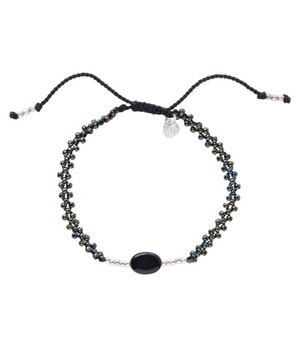 A BEAUTIFUL STORY •• Armband Zwarte Onyx Zilverkleurige from De Groene Knoop