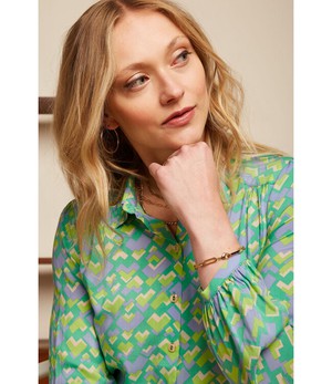 KING LOUIE •• Carina Blouse Cocktail | Simply green from De Groene Knoop