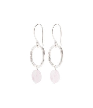 A BEAUTIFUL STORY •• Graceful Rose Quartz zilver Oorbellen from De Groene Knoop