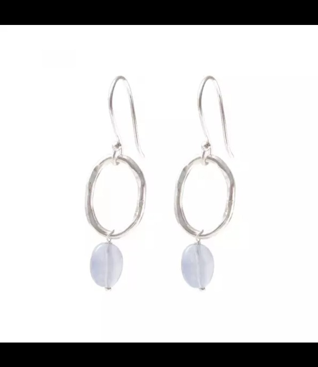 A BEAUTIFUL STORY •• Graceful Blauwe Agaat Zilver Oorbellen from De Groene Knoop
