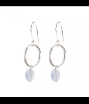 A BEAUTIFUL STORY •• Graceful Blauwe Agaat Zilver Oorbellen from De Groene Knoop