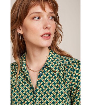 KING LOUIE •• Carina Blouse Scala | Kayaking Green from De Groene Knoop
