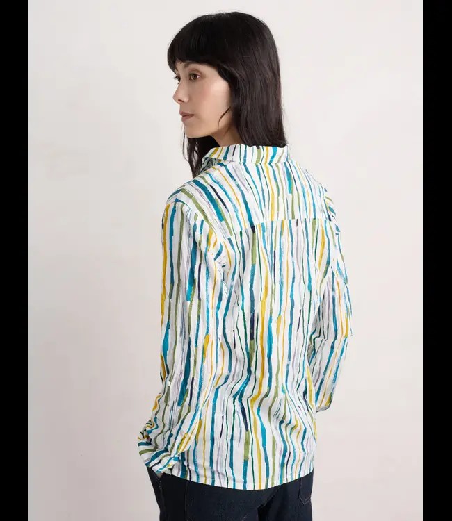 SEASALT CORNWALL •• Larissa Shirt | Painterly Stripe Chalk from De Groene Knoop