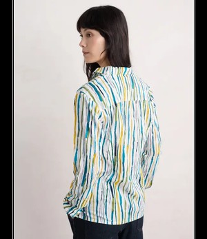 SEASALT CORNWALL •• Larissa Shirt | Painterly Stripe Chalk from De Groene Knoop