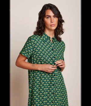 KING LOUIE •• Vica Dress Toulouse Dobby| Black from De Groene Knoop