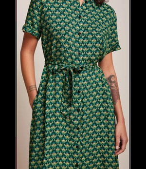 KING LOUIE •• Vica Dress Toulouse Dobby| Black from De Groene Knoop
