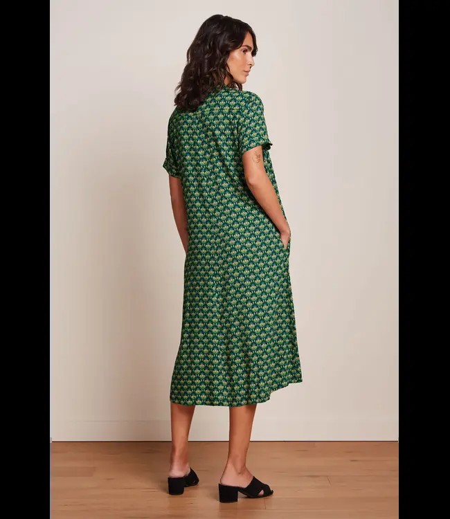 KING LOUIE •• Vica Dress Toulouse Dobby| Black from De Groene Knoop