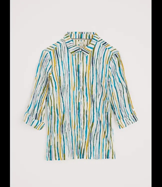 SEASALT CORNWALL •• Larissa Shirt | Painterly Stripe Chalk from De Groene Knoop