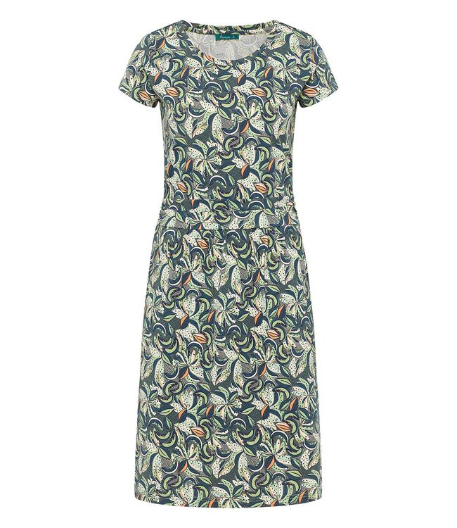 Tranquillo •• Waisted Jersey Dress | Banana from De Groene Knoop