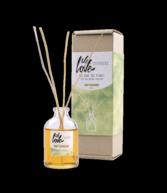 WE LOVE THE PLANET •• Natuurlijke Diffuser Ligt Lemongrass | 50ml from De Groene Knoop