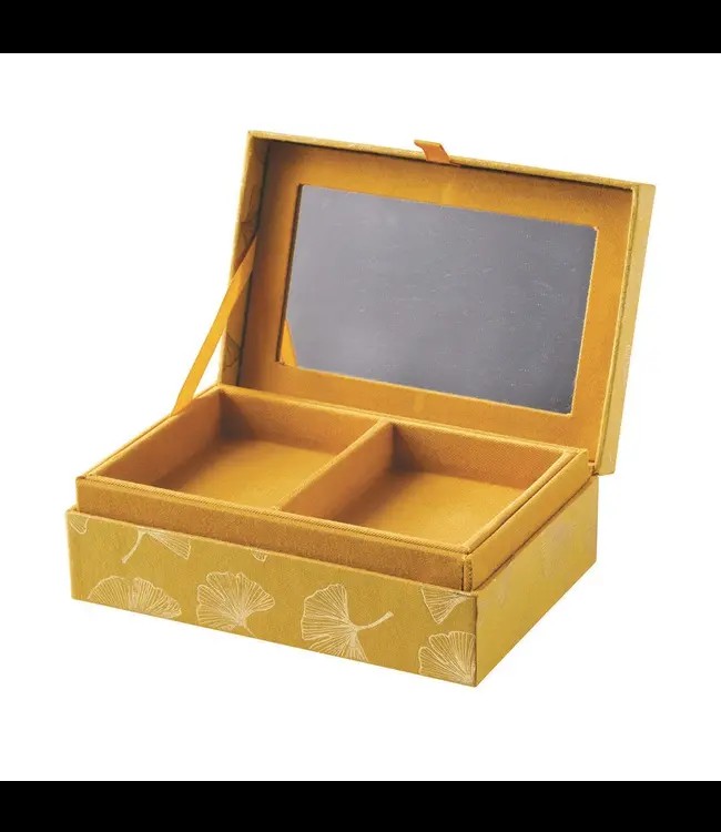 A BEAUTIFUL STORY •• Jewelry Box Large | Ginko Yellow with mirror from De Groene Knoop