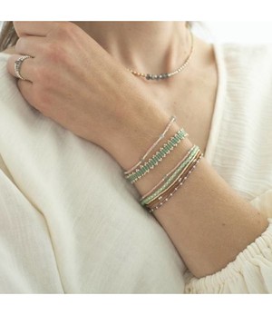 A BEAUTIFUL STORY •• Worship Labradoriet Zilverkleurige Armband from De Groene Knoop