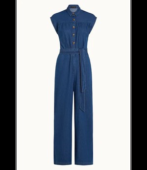 KING LOUIE •• Amy Jumpsuit Chambray | Denim Blue from De Groene Knoop