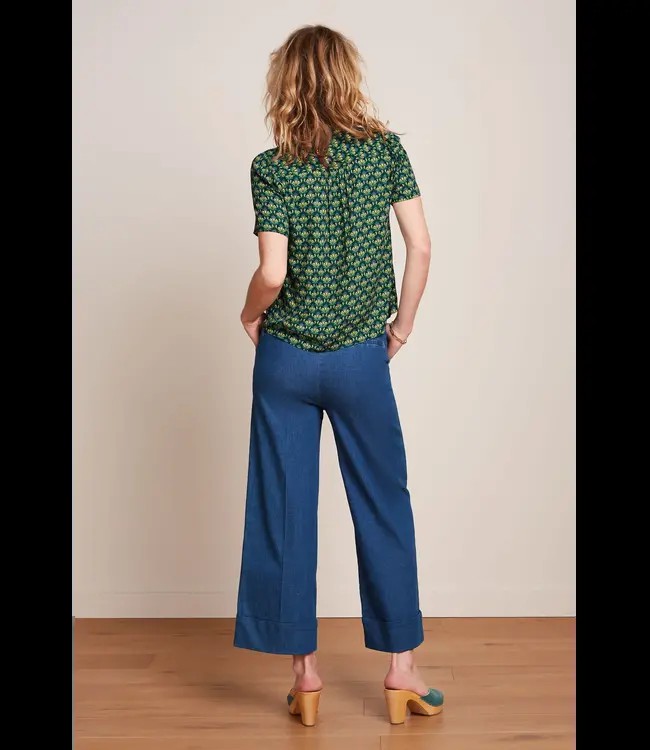KING LOUIE •• Maisie Blouse Toulouse Dobby | Black from De Groene Knoop