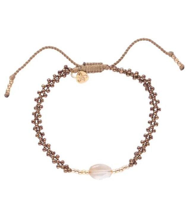 A BEAUTIFUL STORY •• Armband Emotion Citrien Goudkleurig from De Groene Knoop